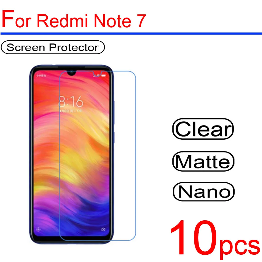 

10pcs ultra clear Soft LCD For Xiomi Redmi Note 7 Screen Protectors film guard Cover For Xiaomi Redmi Note 7 6.3 Protective Film