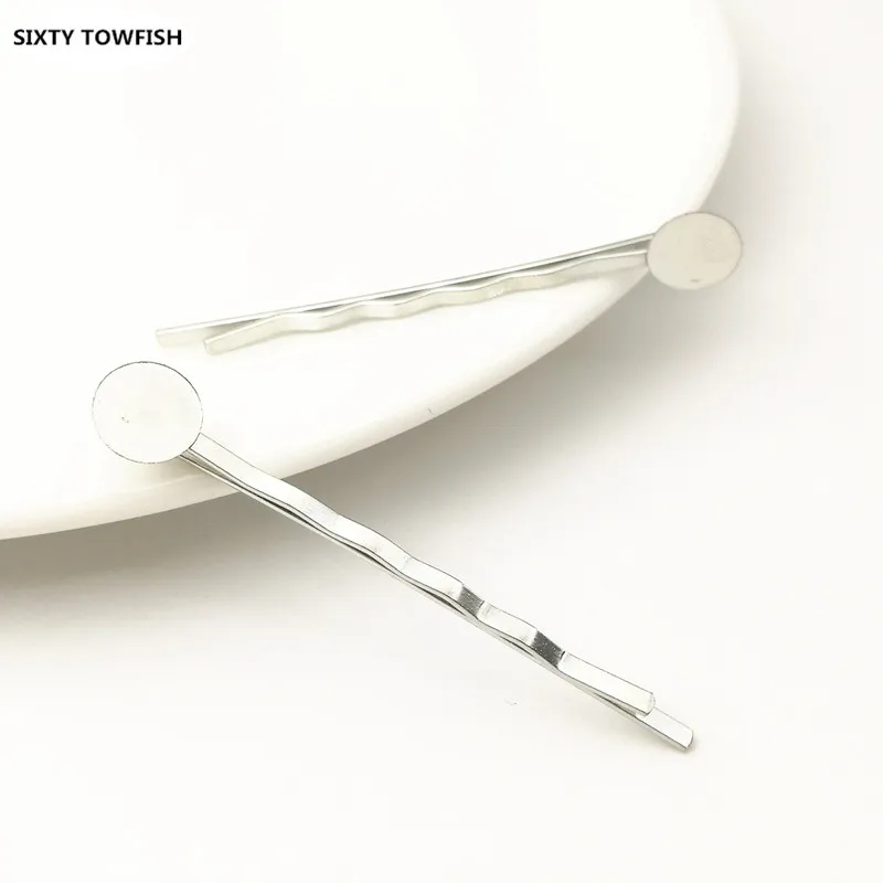 

High quality 200pcs/lot Tray:8mm Hair Pin clips with Pad Jewelry Findings Accessories free shipping