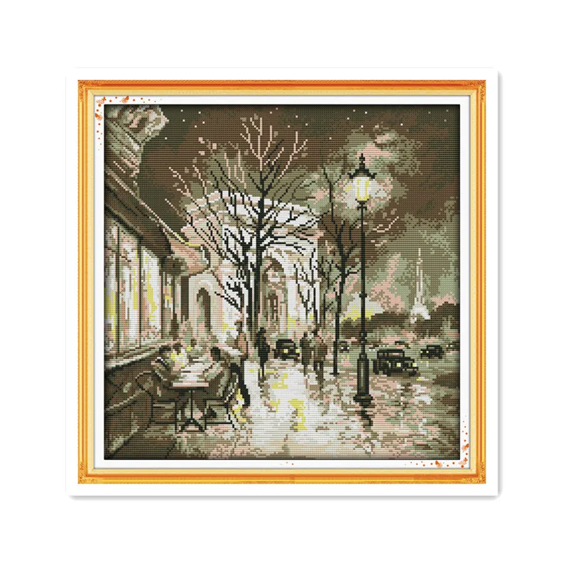 

Cross stitch Kit 11CT 14CT Printing Embroidered Cloth Beautiful Night Romantic Warm Hand Embroidery Sewing Embroidery