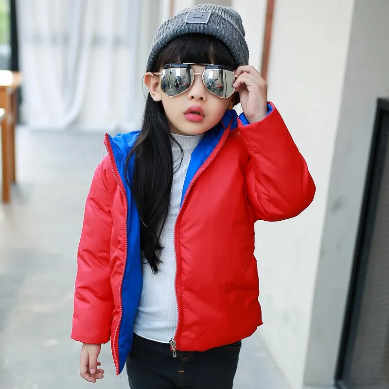 CROAL CHERIE  90-140cm  Double-sided Children's Boys Outerwear Jacket Winter Kids Down Jacket For Girls Tracksuit Windbreaker  (12)