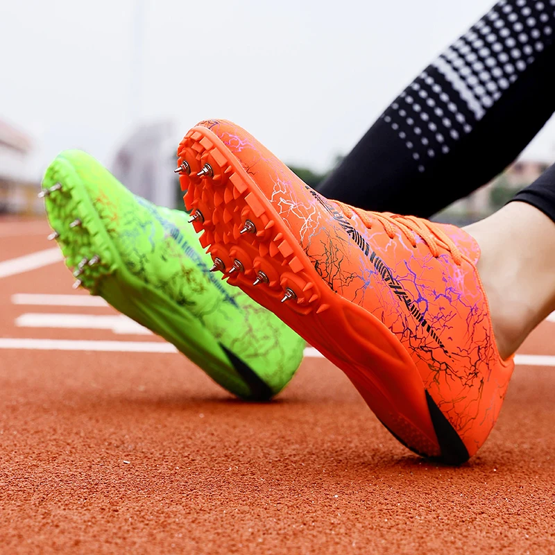 Обувь с шипами для занятий бегом и полем для мужчин и женщин; спортивная обувь; Профессиональная беговая Беговая беговая Обувь; мягкие кроссовки; Размеры 35-45