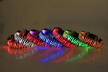 

wholesale 150pcs/lot LED luminous zebra print cat dog led light collar puppy spotty flashlight accessory