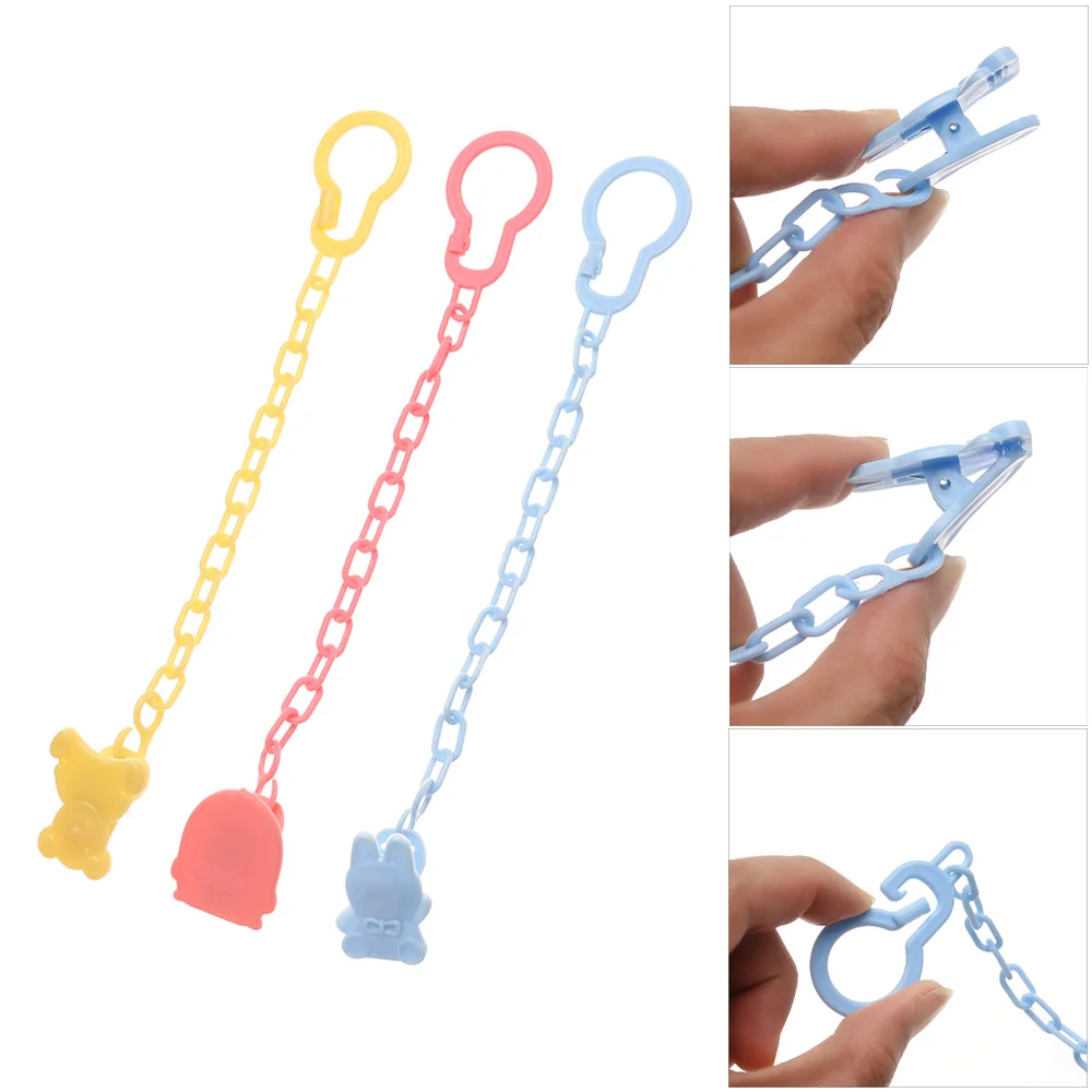 Infant Toddler Spring Dummy Pacifier Soother Nipple Clips ChainHolder Strap HL 