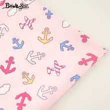 Booksew хлопчатобумажная ткань Морской Якорь Дизайн Розовый домашний текстиль для DIY Лоскутная Ткань для постельного белья Подушка стеганая