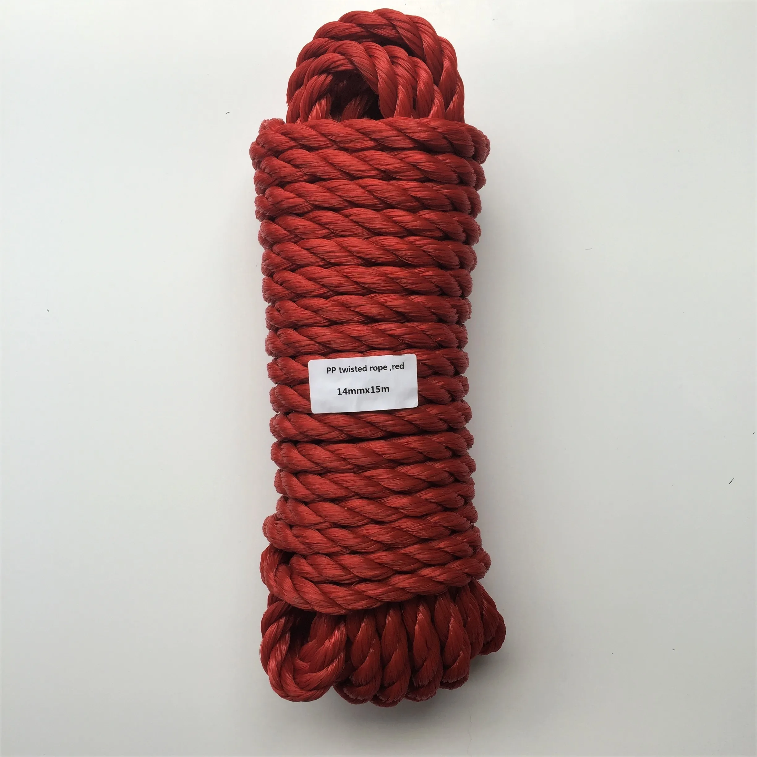 

Heavy duty 14mmx15m Red Twisted Polypropylene Rope Floating PP Rope Boat Rope Sailing Camping Secure Line Clothes Line