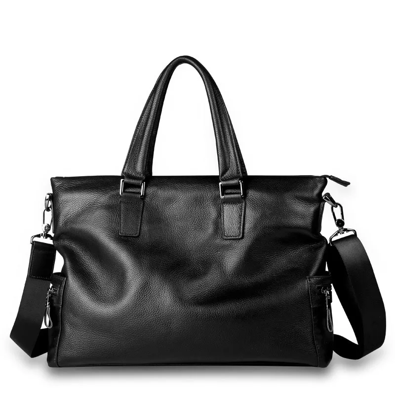 

2019 Business Handbag Bag Guarantee Genuine Leather Briefcase Men Bag Soft Cowhide Messenger Bag Soft Bags Fashion Messenger