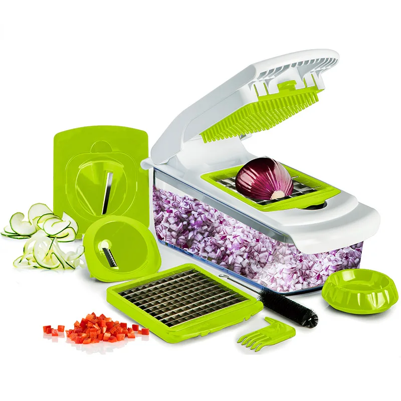 Кухонный аксессуар, мандолиновый нож, нож для нарезки пищи, нож для нарезки овощей, нож для нарезки, терка, кухонный инструмент с 7 лезвиями для нарезки кубиками - Цвет: TF1096B-1