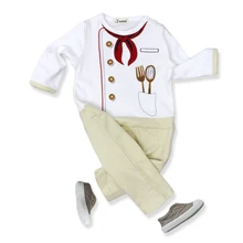 Baby Clothing Infant Rompers Clothing Cute Baby Boy Girl Chef 100 Cotton Siamese Long sleeved Newborn