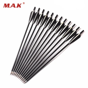 

6/12 pcs OD 8.8 mm Carbon Arrow 17/20 Inches With 2 Black 1 White Plastic Feather for Compound/Recure Bow Hunting Shooting