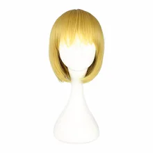 MCOSER 30 см Золотой короткий синтетический парик для косплея Высокая температура волокна волос WIG-365E