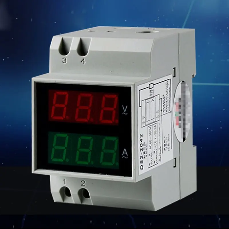 AC 80-300 В Амперметр Вольтметр din-рейка светодиодный АММ измеритель тока дисплей активный коэффициент мощности время