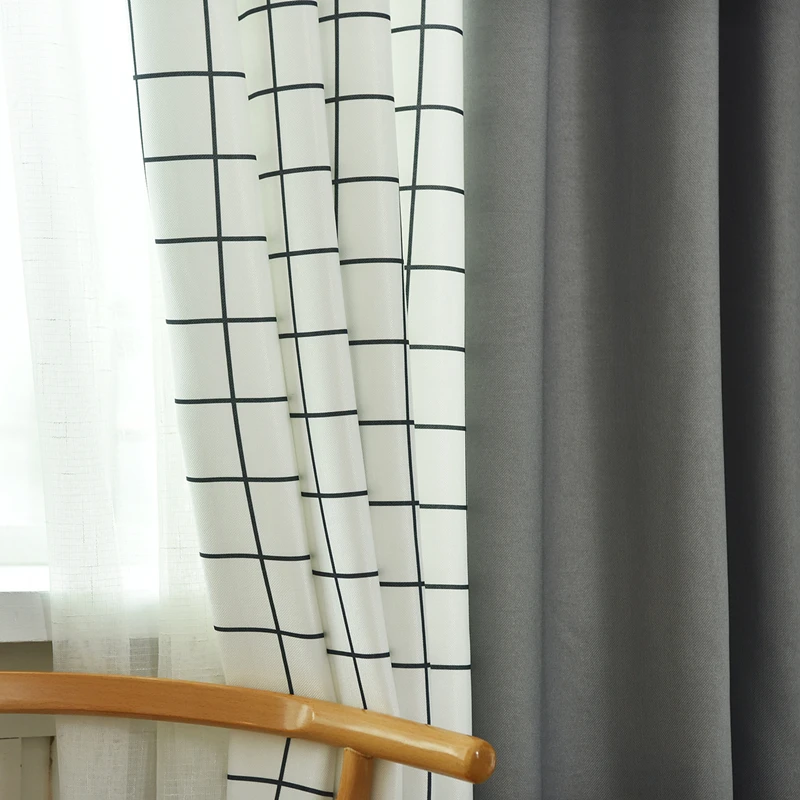 

[byetee] Modern Mosaic Lattice For Living Room Bedroom Shading Window String Curtain Finished Livingroom Blackout Curtains