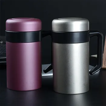 

500ML Thermos Mug With Handle Stainless Steel Water Bottle Vacuum Insulated Cups Garrafa Termica Botella De Agua Free Shipping