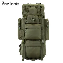 Tactical 600D Nylon de Alta Capacidad 65L Durable Lienzo Ejército Militar Mochila bolsa de Hombro Deportes Bolsa de Viaje de Excursión Que Acampa