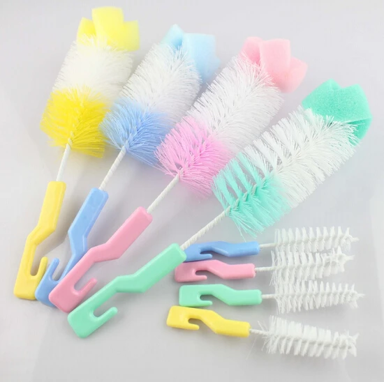 Sponge brush bottle nipple brush head piece 360 degree rotating wash