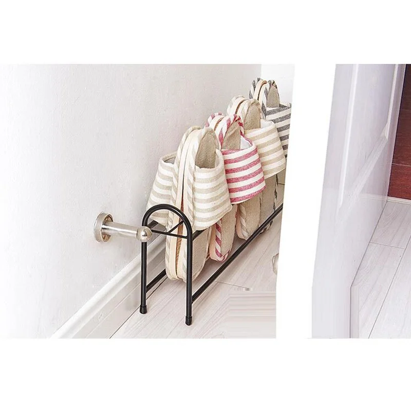 Slim Back Door Shoe Rack Slipper Storage Shelf Living Room Shoes Slim Back Door Shoe Rack Slipper Storage Shelf Living Room Shoes Organizer Metal Cabinet Diy Home Furniture Dropshipping In Holders Racks