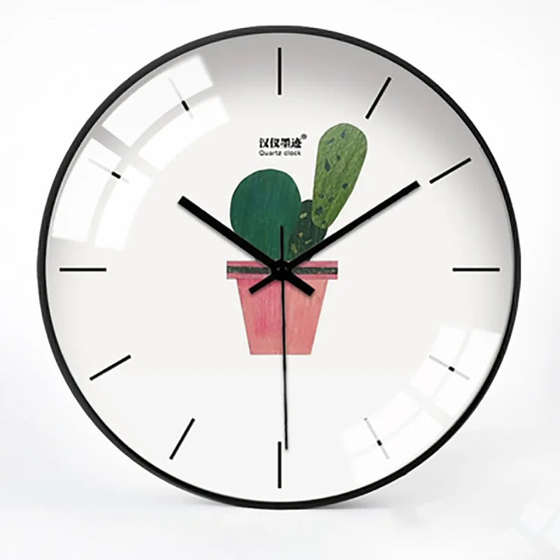 Fresh Plants Wall Clock Modern Design Retro Home Decor Decorations Living Room Wall Clock Digita Wall Watches Home Decor 50Q148 - Color: Style18