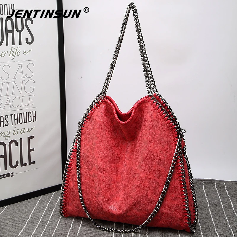 

2017 New Fashion Women Leather Handbags Famous Brands Chain Bag Large Capacity Tote Bag Foldable Shoulder Bags For Female