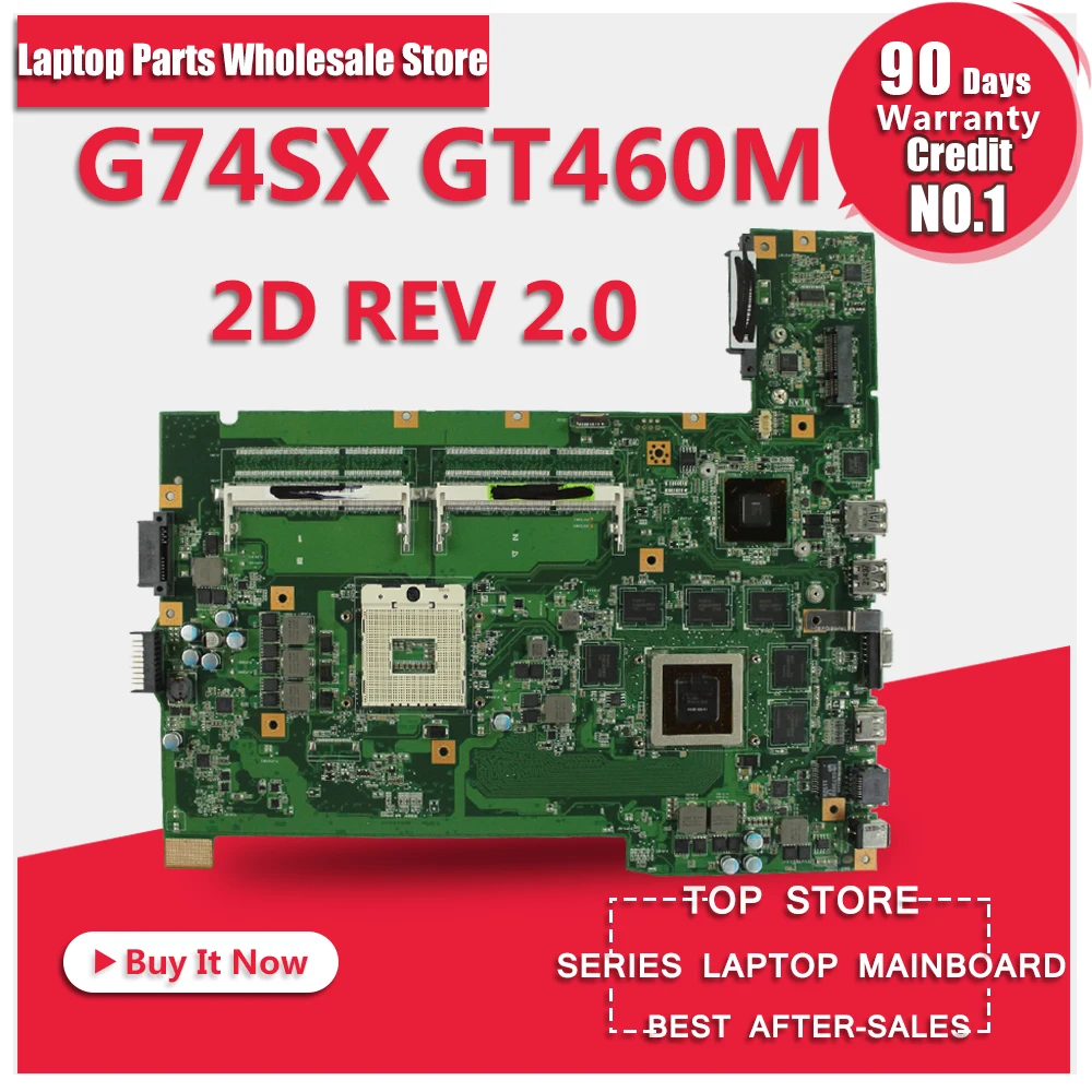 

G74SX Motherboard GT460M 2D RAM For ASUS G74SX G74S G74 laptop Motherboard G74SX Mainboard G74SX Mainboard test 100% OK