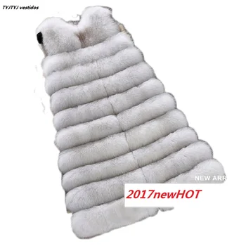 

New Fur coat artificial fur 2018 autumn and winter new imitation fox fur vest in a long section of stitching jacket plush vest