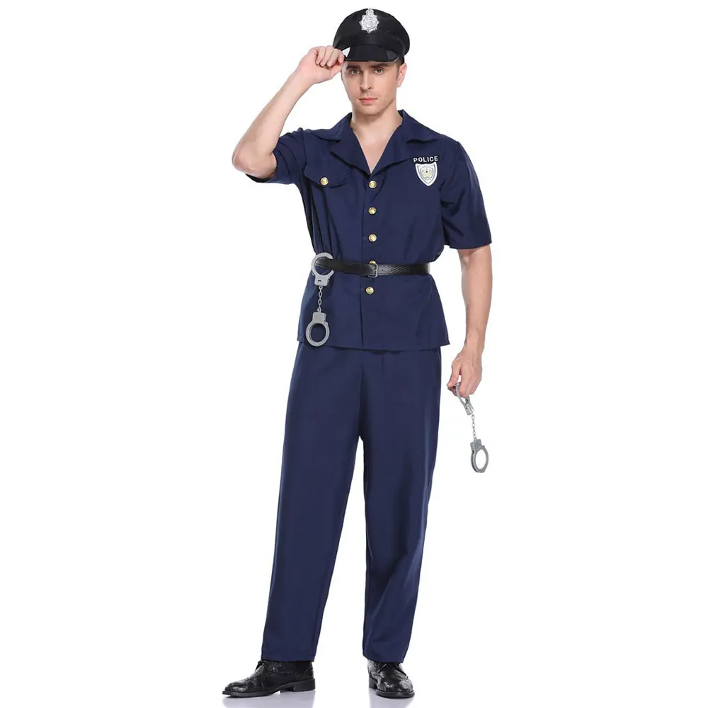 Umorden Police Officer Cops Costume for Adult Women Men Teen Girls Policeman Uniform Halloween Carnival Mardi Gras Party Dress