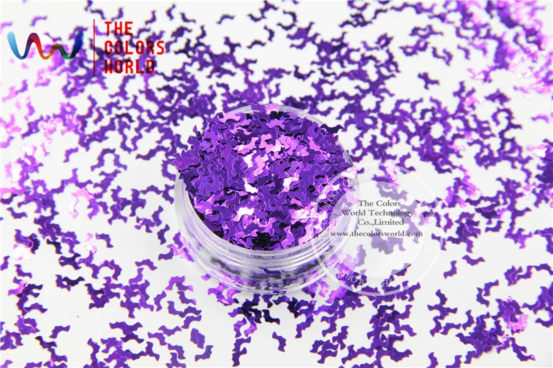 Violet  Color   Bat  shape Size :5mm  Glitter spangles for Nail Art  and DIY supplies and Holiday decorations