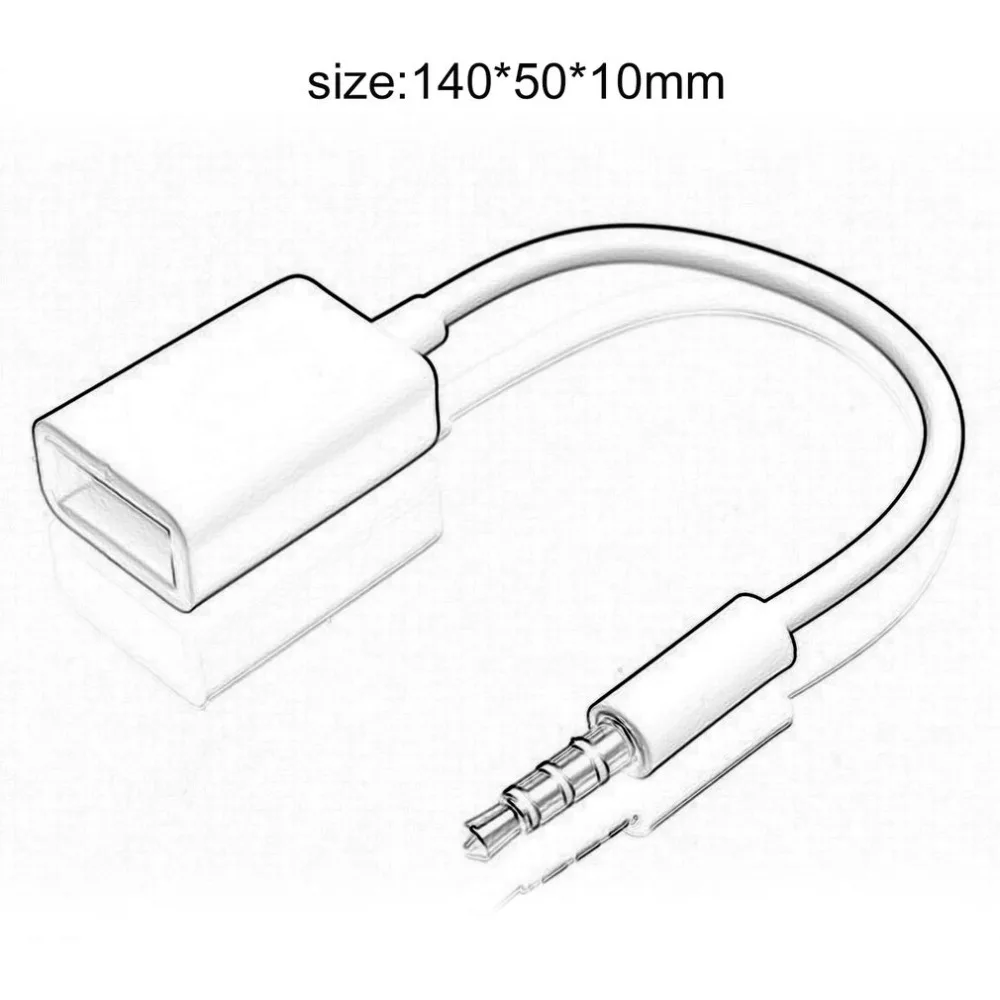 AUX к USB 3 5 мм папа Aux аудио разъем 2 0 Женский конвертер кабель только автомобильный