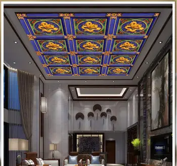 

Luxury Temple Ceiling Wallpaper 3d Chinese Dragon Wall Paper For Palace Chinese Style Hotel Wall Paper