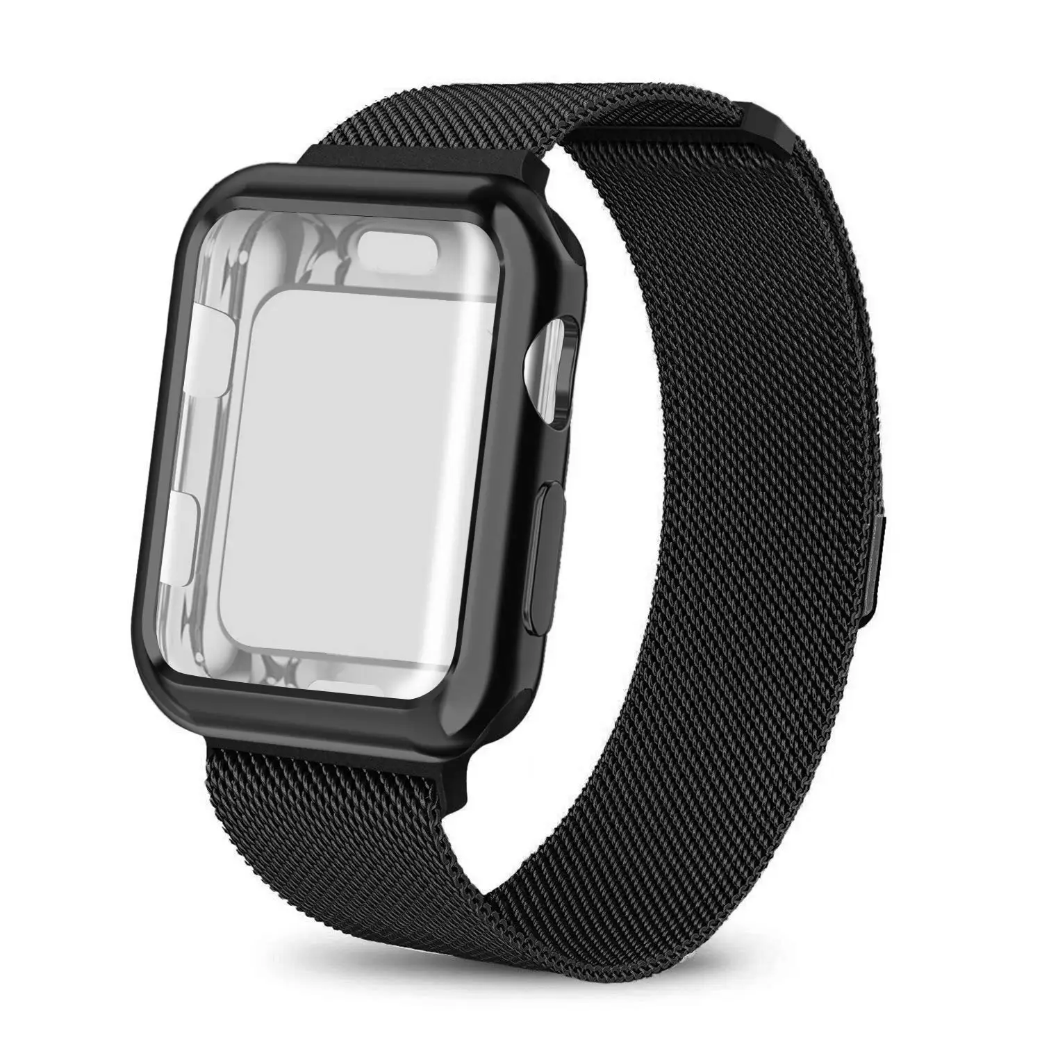 Milanese Loop Stainless Steel strap + case For Apple Watch 40mm 44mm 38mm 42mm Screen Protector Sport Bracelet for iWatch bands