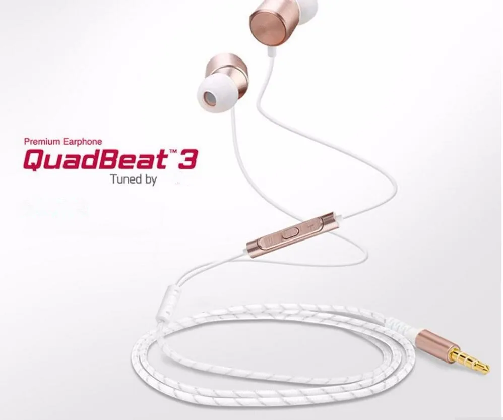 

Original For QuadBeat 3 4 LE631 V10 Tuned by For AKG Premium Earphone Rose Gold For LG G3, G4, V10, Nexus 5X Flex 2 Call Phone