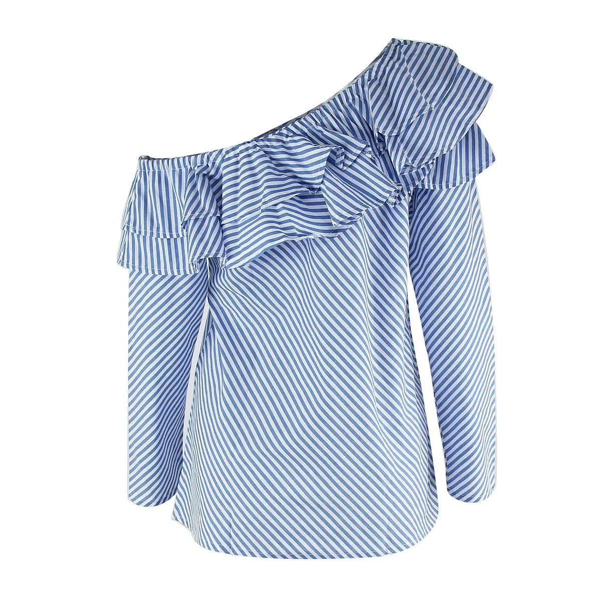 Ruffles Off the Shoulder Stylish Blouse 2017 Women Trendy Two Layers Ruffles Summer Casual Shirt NEW
