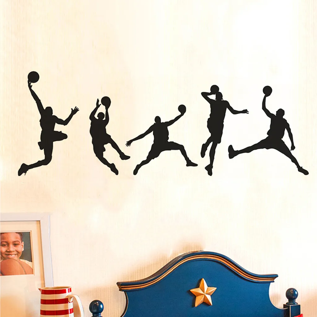 

Wall Stickers Sports basketball boy wall sticker 44X126CM bedroom decor accessories corinthians adesivos de parede infantil