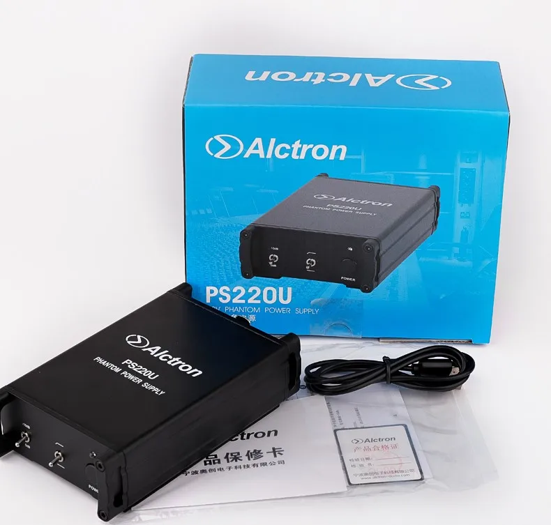 Alctron PS220U 48 В фантомный источник питания USB источник питания Выключатель шумоподавления легкий портативный для конденсаторного микрофона