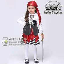 Halloween Children Kids Caribbean Pirate Costume Dress Hat Pirates Costumes Cosplay Fancy Fantasia Infantil Clothing for