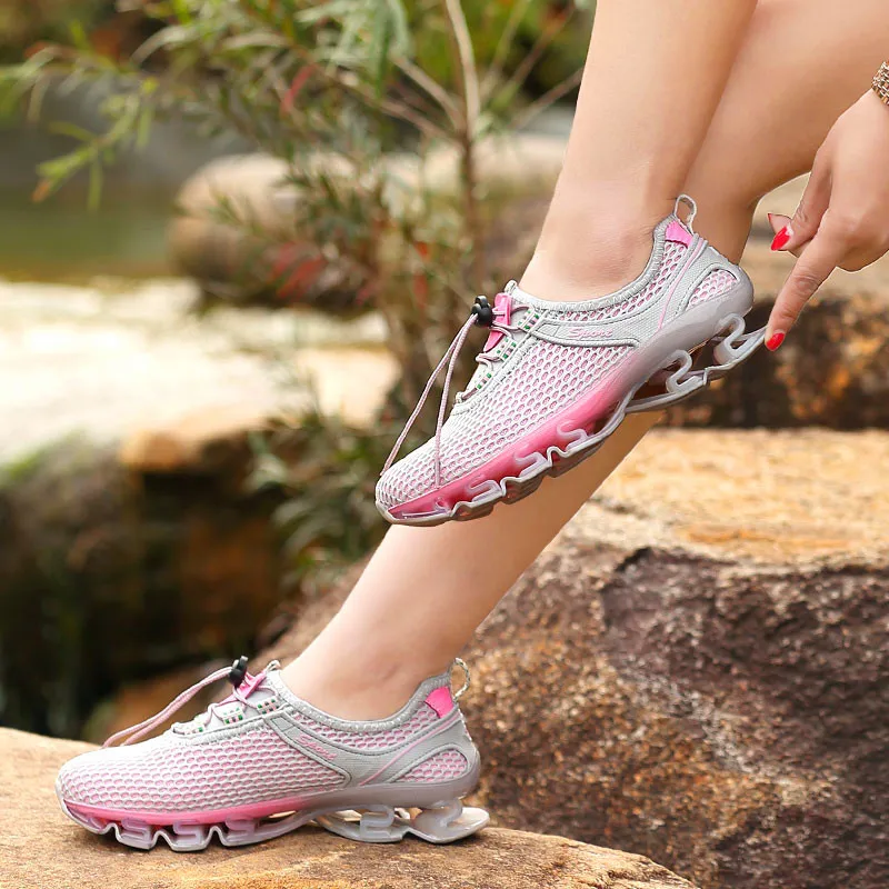 JINBEILEE Female Blade Sneakers Mesh Breathable Outdoor Leisure Shock Absorption Fashion  women walking shoes
