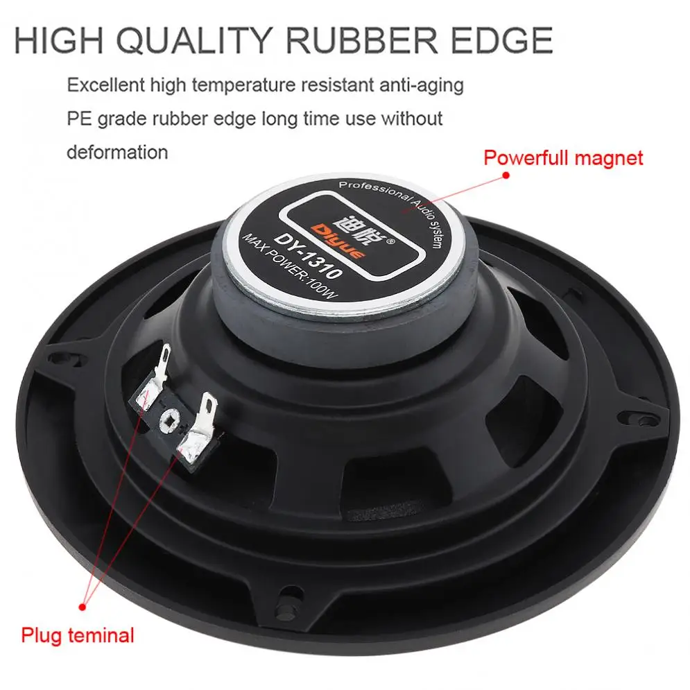 2pcs 5 Inch 100W Car Coaxial Speaker Automobile Car HiFi Audio Full Range Frequency Speaker auto sound loundspeaker