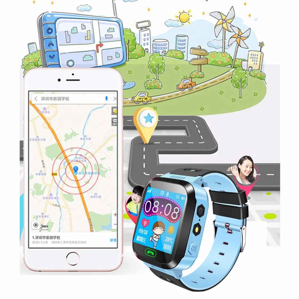 Kids Smart Watch Wristwatch Waterproof AGPS+LBS Anti-lost Children Baby Watch With Remote Camera SIM SOS Calls Location Tracker