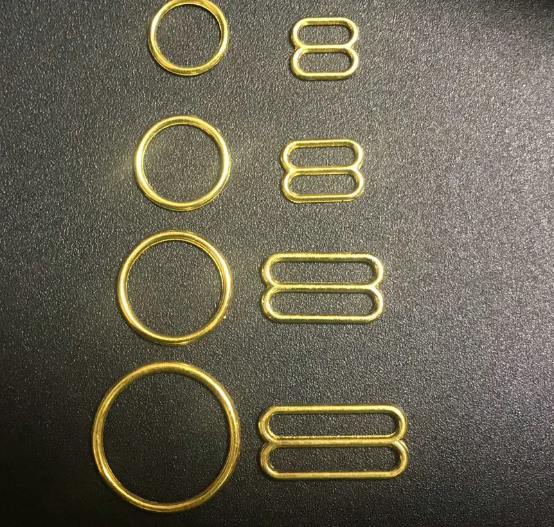 

Free shipping 10 sets / lot Various sizes of bra rings and sliders strap adjusters buckles 5 color