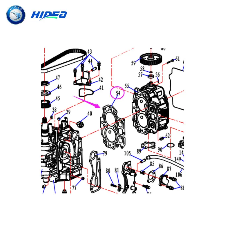 Hidea прокладка цилиндра F15 4 тактный 15HP лодочный двигатель запасных Запчасти F15-01.03.02.00 МПЗ 66M-11181-10-00