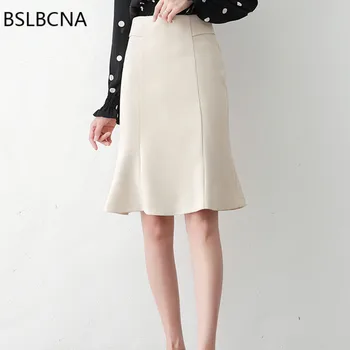 

Korean Style Office Lady Stretch Bodycon Pencil Skirt Women Summer Autumn High Waist Sexy Package Hip Mermaid Skirts Female A151