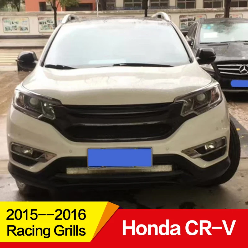 Использование для Honda CRV Racing Grills 16 лет углеродное волокно Refitt Передняя Центральная гоночная решетка крышка аксессуары без логотипа автомобиля