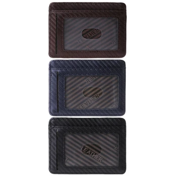 

High Quality Carbon Fiber faux Leather Card holder Simple Card Holder Slim Bank Credit Card ID Cards Case Bag Wallet Hot