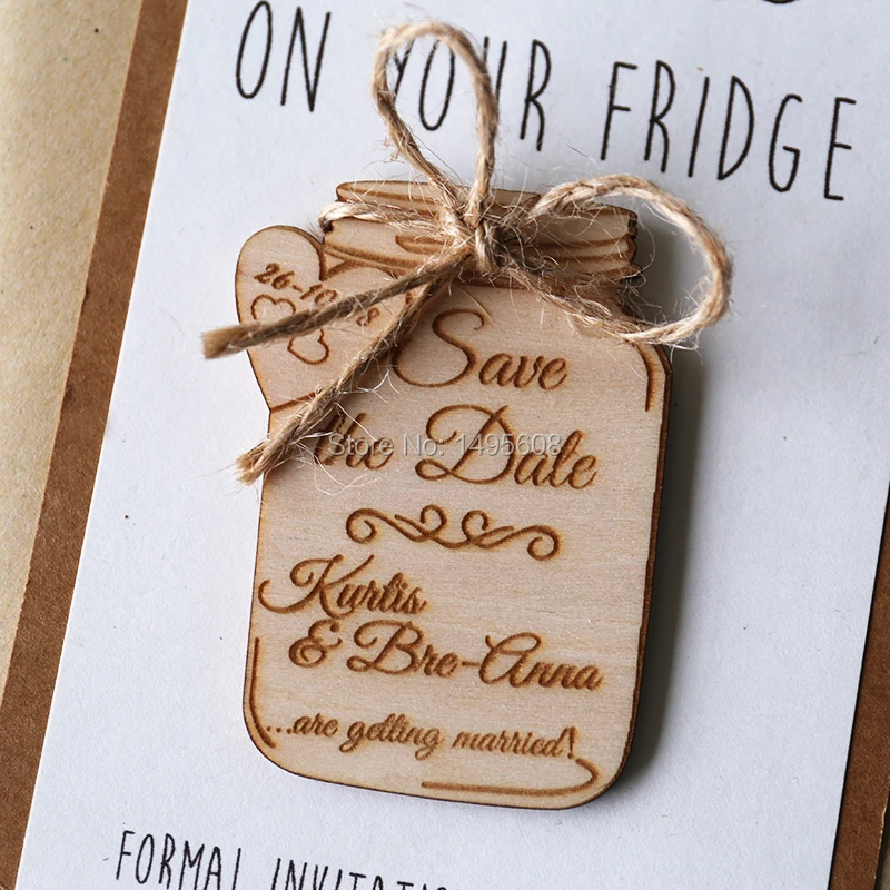 us 6 07 28 off mason jar save the date magnet wedding favors wooden magnet rustic heart save the date in party favors from home garden on mason jar save the date