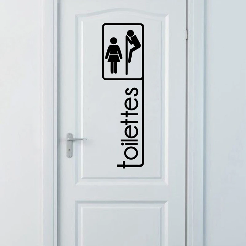 451 15 De Réductiondrôle Voyeur Français Toilettes Vinyle Décalcomanie Autocollants Français Toilette Wc Porte Signe Autocollant Salle De Bain