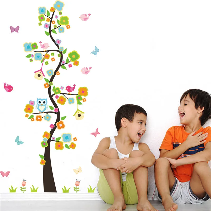 Forest Owl Bird Butterfly Tree Wall Stickers Bedroom Living Room Wall Decals Art Nursery Kids Room Mural Decorations Forest Owl Bird Butterfly Tree Wall Stickers Bedroom Living Room Wall Decals Art Nursery Kids Room Mural Decorations