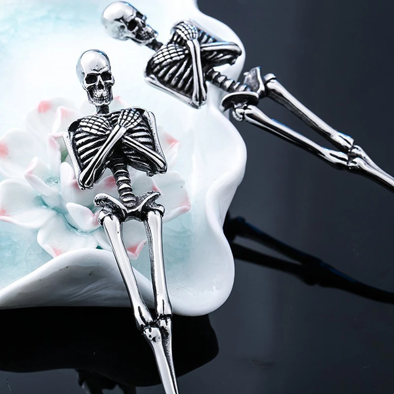 Skull Fork Spoon Tableware Titanium Steel Skeleton Halloween Party Gifts Vintage Dinner Table Flatw