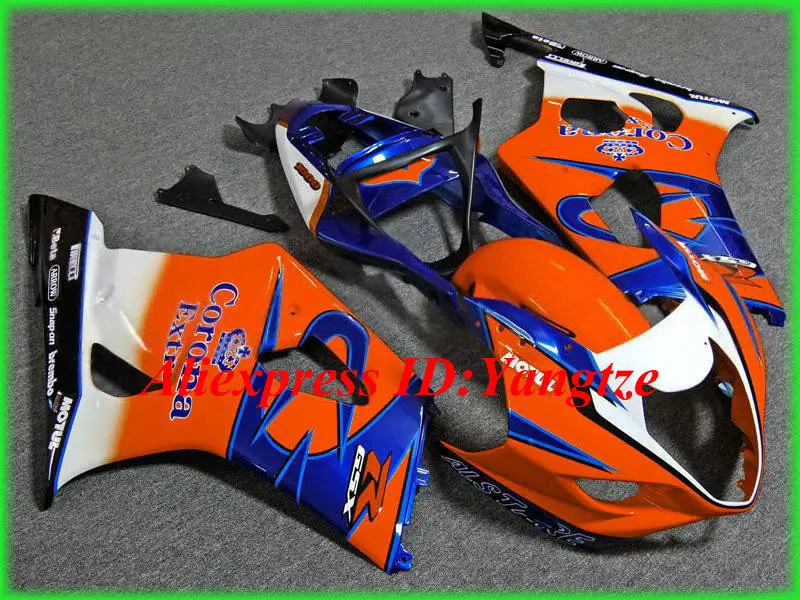 

Motorcycle 2014 Fairing kit for SUZUKI GSXR1000 03 04 GSXR 1000 GSX-R1000 K3 2003 2004 Corona orange blue Fairings set SA54