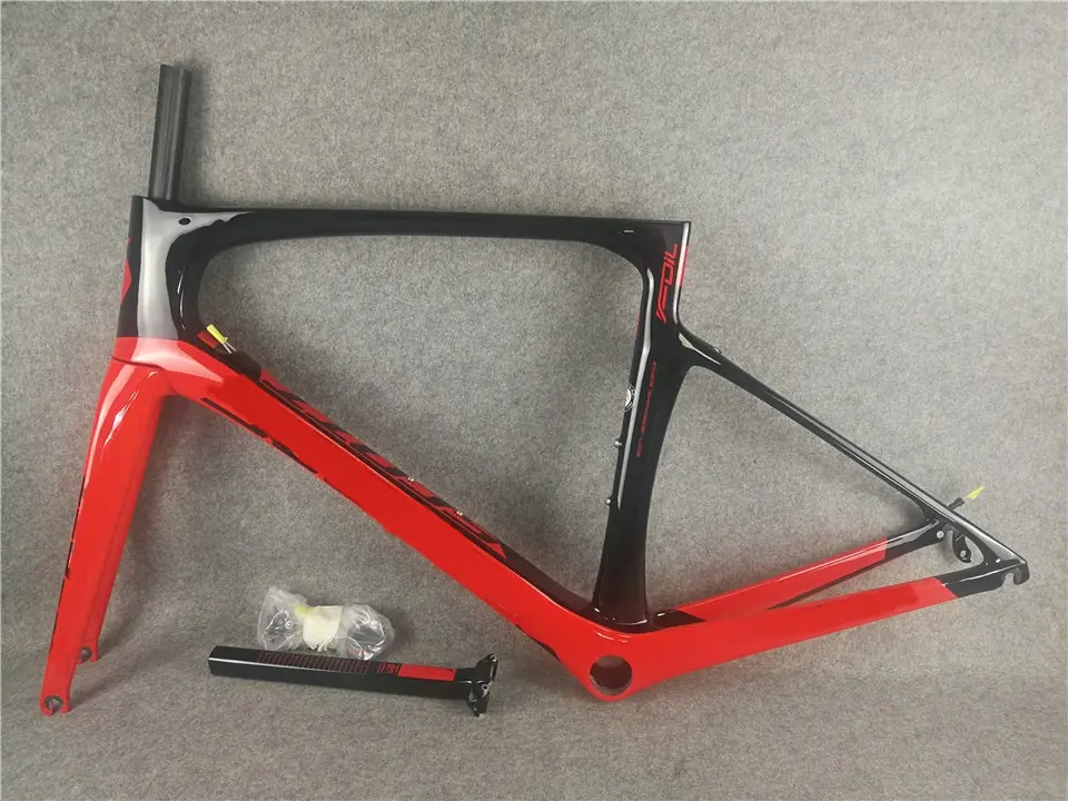 Excellent Foil carbon bike frameset Black Red full carbon Road Bike Frame PF30 DI2 and Mechanical both 1