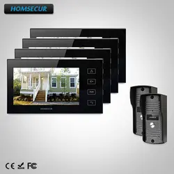 Homssecur 7 "проводной видео запись двери Интерком охранника + сенсорный домофон TC031 камера TM704-B мониторы