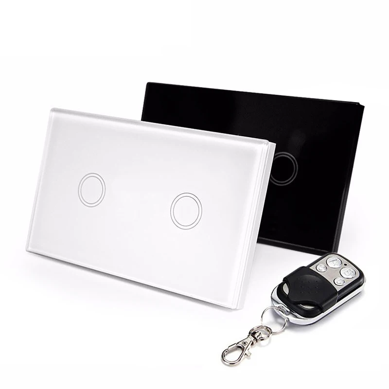 

2pcs Wall Light Switch 120 Type Touch Switch 1 2 3 Gang Single FireWire RF Wireless Remote Control Switch Touch Sensin